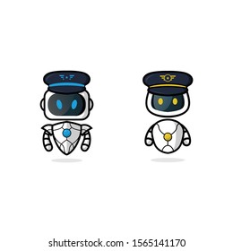 
future police robot vector template