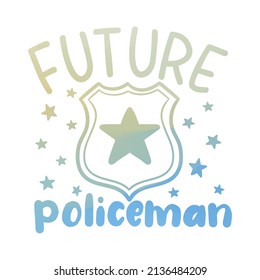 Future Policeman Illustration Clip Art Design Shape. Security Police Cop Silhouette Icon Vector.