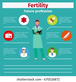 Future profession fertility infographic for students, vector illustration