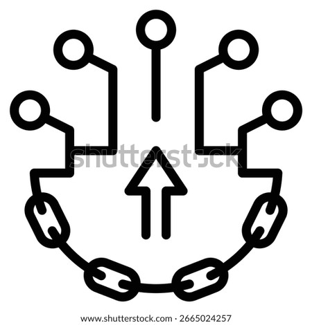 Future Ready Supply chains Icon Line Vector Illustration