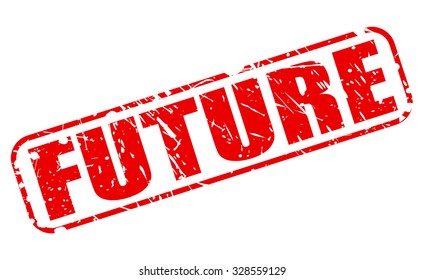FUTURE red stamp text on white