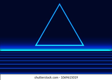 Future retro line background of the 80s. Vector futuristic synth retro wave illustration in 1980s posters style