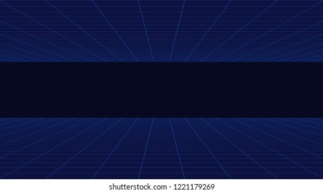 Future retro line background of the 80s. Vector futuristic synth retro wave illustration in 1980s posters style.