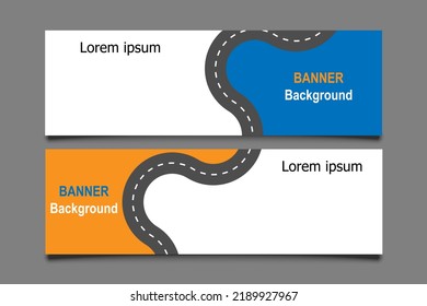 Plantilla de banner para el futuro y la carretera con espacio de copia para texto individual, utilizando forma y punto, sitio web, aplicación, marketing, afiche y diseño de medios en el fondo gris