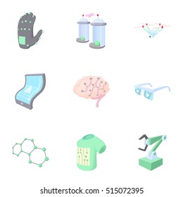 Future robot icons set. Cartoon illustration of 9 future robot vector icons for web