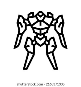 future robot line icon vector. future robot sign. isolated contour symbol black illustration
