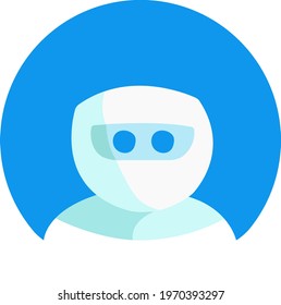 Future robot logo icon. support bot. chatbot. marketing symbol concept. flat cartoon style. vector illustration. Isolated on white background