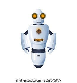 Future robot on one wheel, hands claws isolated robot hi-tech character. Vector modern stylish robotic cyborg, giant robot mechanical sci fi futuristic kids toy, humanoid robot smart helper