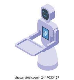 Future robot waiter icon isometric vector. Hotel future assistance. Ai chef man
