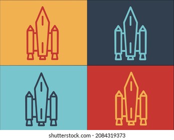Future Rocket Logo Template, Simple Flat Icon of rocket,future,space