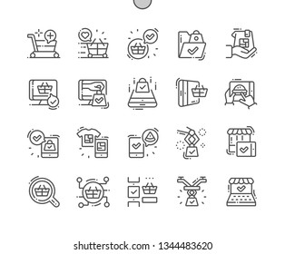 Future shoping Well-crafted Pixel Perfect Vector Thin Line Icons 30 2x Grid for Web Graphics and Apps. Simple Minimal Pictogram