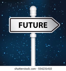 Future signpost design,clean vector