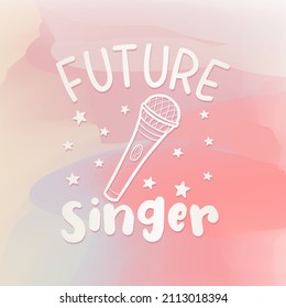 Future Singer Illustration Clip Art Design Shape. Music Silhouette Icon Vector.