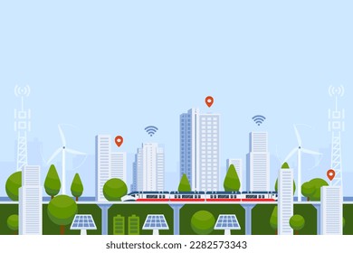 Future Smart city green environmental background