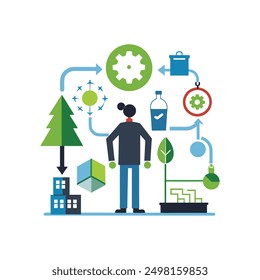 Future Smart Education planning, tree Christmas idea vector  
