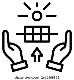 Future Solar Infrastructure Icon Line Vector Illustration