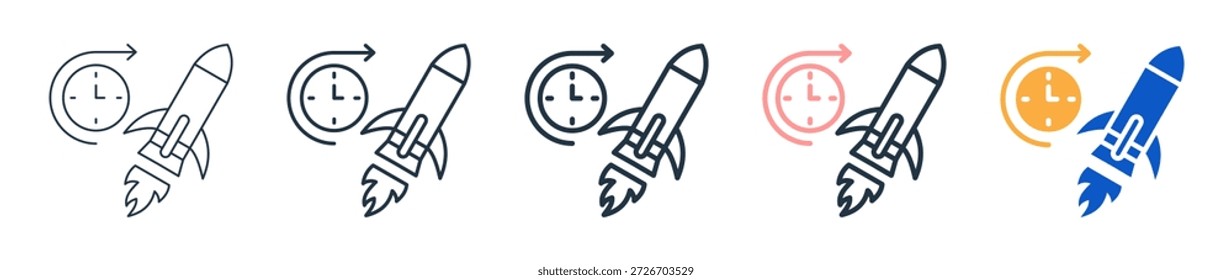 Espaço futuro ícones de estilo diferentes definir ilustração de vetor.