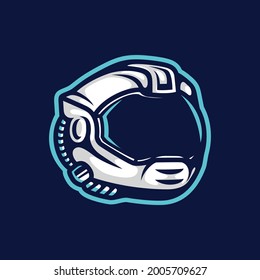 Future Space Helmet logo symbol modern cartoon style illustration design vector