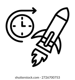 Ilustración vectorial de diseño de línea de iconos de espacio futuro