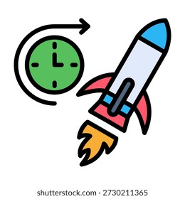 Future Space Icon Lineal Color Design Vector Illustration
