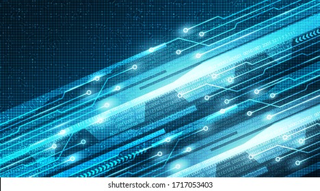 Future Speed Light on Circuit Microchip Technology Background,Hi-tech Digital and Internet Concept design,Free Space For text in put,Vector illustration.