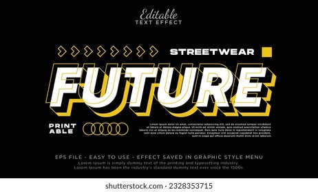 Future streetwear text style effect for tshirt design	