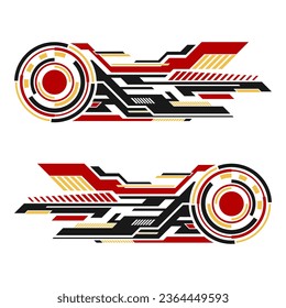 Future style geometric shape vehicle wrap decal