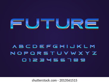 future techno concept style vector font with uppercase and digit number