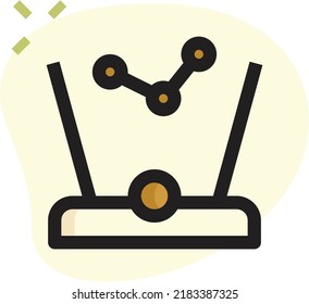Tecnologías futuras en la industria de sistemas informáticos y sistemas informáticos de automática a partir de increíbles desarrollos de Internet.iconos de línea vectorial, signos y símbolos en diseño plano