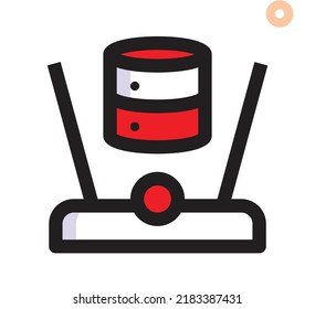 Future technologies in automatics cyborg systems and computers industry from awesome internet developments.vector line icons, sign and symbols in flat design