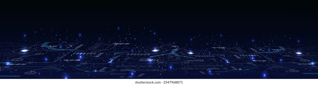 Future technology, Abstract hi speed digital internet. Blue cyber security concept background. Vector