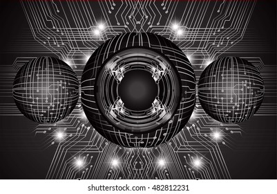 future technology, black eye cyber security concept background, abstract hi speed digital internet.