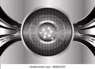 future technology, black eye cyber security concept background, abstract hi speed digital internet.