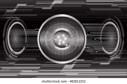 future technology, black eye cyber security concept background, abstract hi speed digital internet.