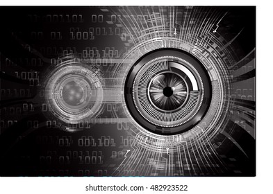 future technology, black eye cyber security concept background, abstract hi speed digital internet.motion move speed blur