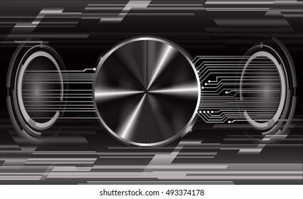future technology, black silver eye cyber security concept background, abstract hi speed digital internet. motion move speed blur. eyeball. vector