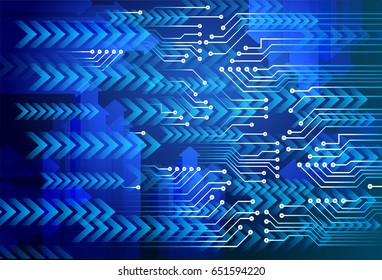 future technology, blue arrow cyber security concept background, abstract hi speed digital internet.motion move blur. pixel. vector
