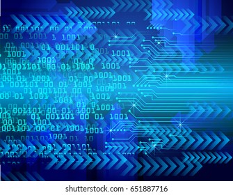 future technology, blue arrow cyber security concept background, abstract hi speed digital internet.motion move blur. pixel. vector
