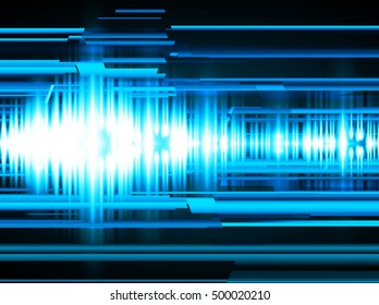 future technology, blue arrow light cyber security concept background, abstract hi speed digital data internet website. motion move speed blur. pixel vector. wave