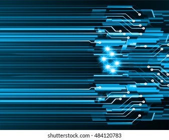 future technology, blue cyber security concept background, abstract hi speed digital internet.motion move speed blur