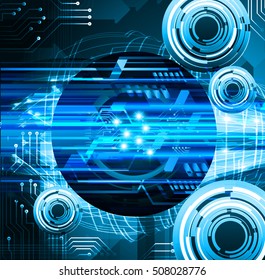 future technology, blue cyber security concept background, abstract hi speed digital internet.motion move speed blur. pixel