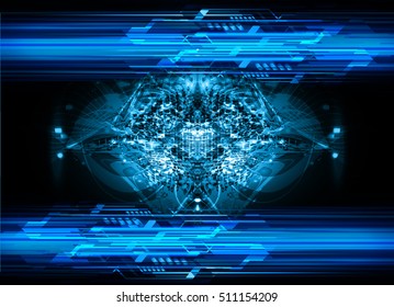 future technology, blue cyber security concept background, abstract hi speed digital internet.motion move speed blur. pixel vector