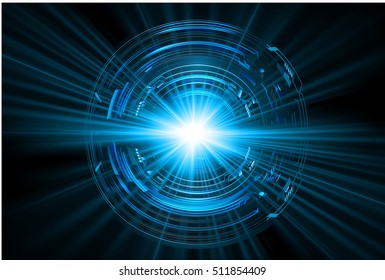 future technology, blue cyber security concept background, abstract hi speed digital internet.motion move speed blur.