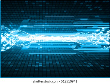 future technology, blue cyber security concept background, abstract hi speed digital internet.motion move speed blur. pixel vector