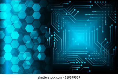 future technology, blue cyber security concept background, abstract hi speed digital internet.motion move speed blur. pixel . Hexagonal grid vector