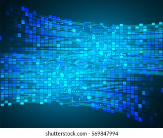 future technology, blue cyber security concept background, abstract hi speed digital internet.motion move. pixel. vector