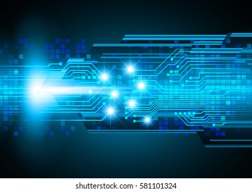 future technology, blue cyber security concept background, abstract hi speed digital internet.motion move blur. pixel . vector