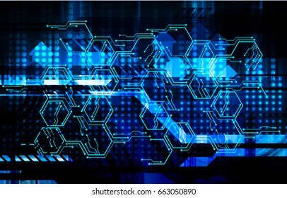 future technology, blue cyber security concept background, abstract hi speed digital internet.motion move blur. pixel. vector