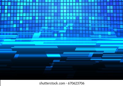 future technology, blue cyber security concept background, abstract hi speed digital internet.motion move blur. pixel. vector