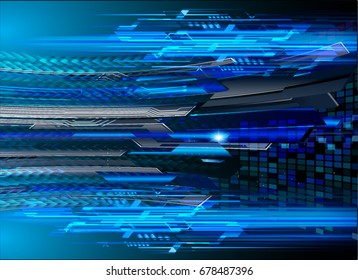 future technology, blue cyber security concept background, abstract hi speed digital internet.motion move blur. pixel. vector